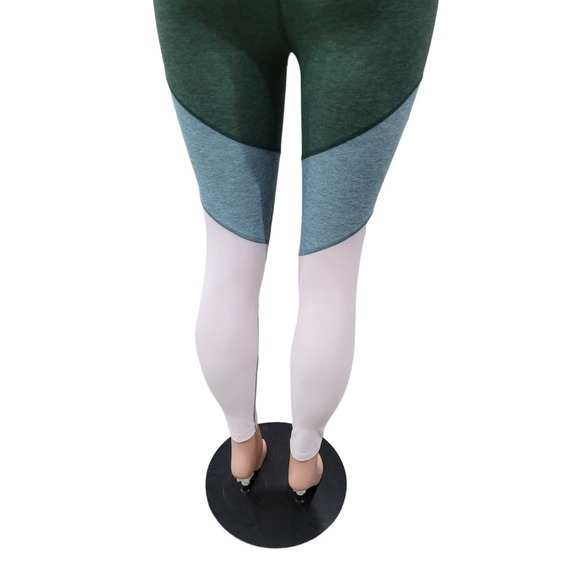 NEW Outdoor Voices Spring 7/8 Leggings Green Pink Size S Color Block Athletic - Picture 10 of 14